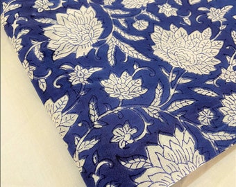 100 % Pure Cotton Voile Fabric For Dress Making ,Sewing, Crafting, Upholstery Indian Hand Block Print Soft Fabric Cloth By Yard