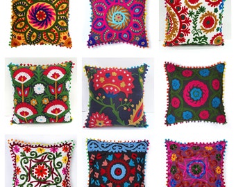 Mexican pillow cases / Embroidered pillow case / colorful decorative pillow cover / colorful home decor / mexican decor