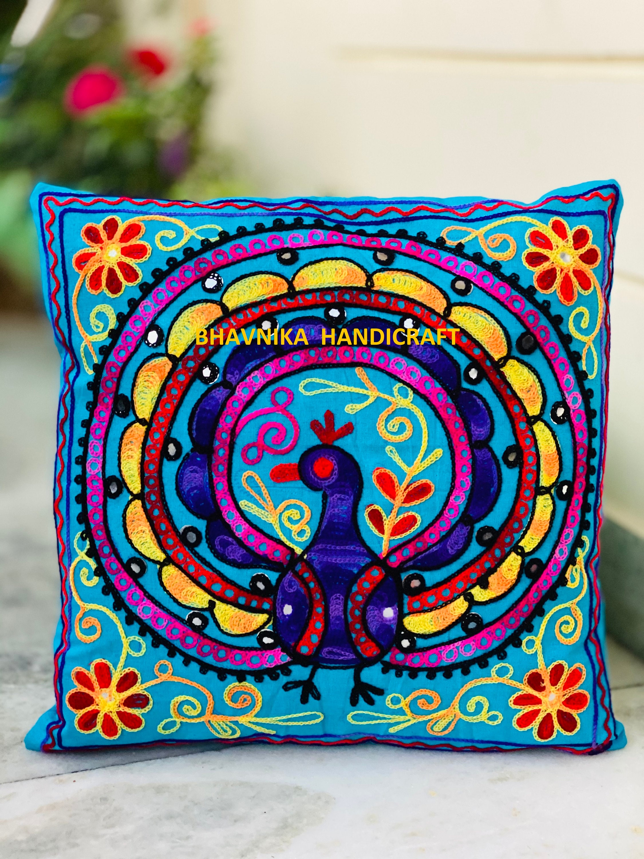 Mexican Pillow Cases / Embroidered Pillow Case / Colorful Etsy
