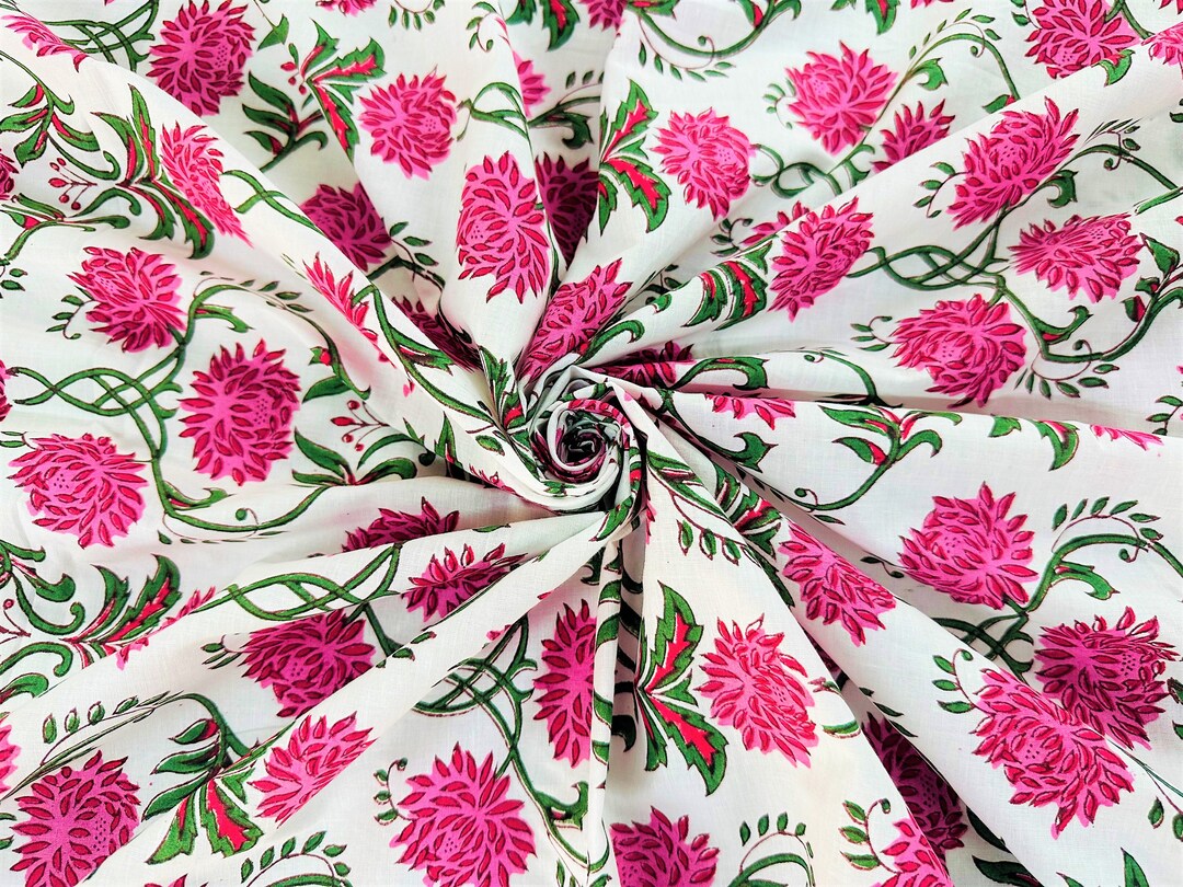 Traditional Print Handblock Cotton Dress Fabric