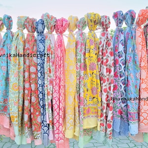 sarong met handblokprint, sanganeri-duppta-katoen, handgemaakte strandpareo, prachtige bedrukte sjaal