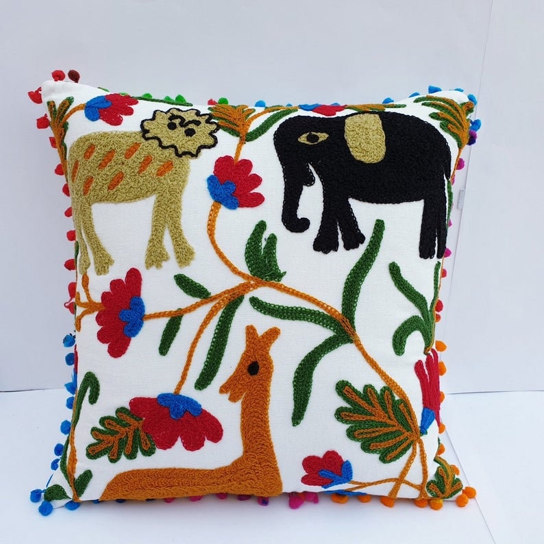 Mexican Pillow Cases / Embroidered Pillow Case / Colorful Etsy