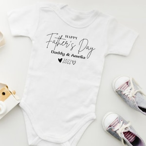 Gelukkige Vaderdag Outfit | Vaderdag Cadeau | Vaderdag Vest | Gepersonaliseerde papa cadeau | Eerste Vaderdag Baby Grow | Vaderdagcadeaus