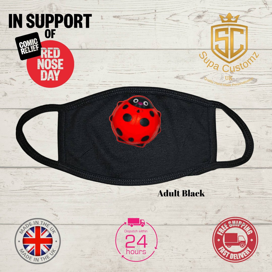 Red Nose Face Mask, Comic Relief Face Mask, Charity Face Mask