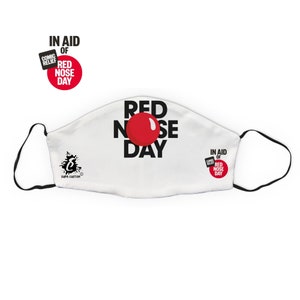 Red Nose Day Face Mask With Filter Pocket, Comic Relief, Charity, Fundraising, Funny Face Mask, Reusable, Cotton Face Mask, Breathable UK