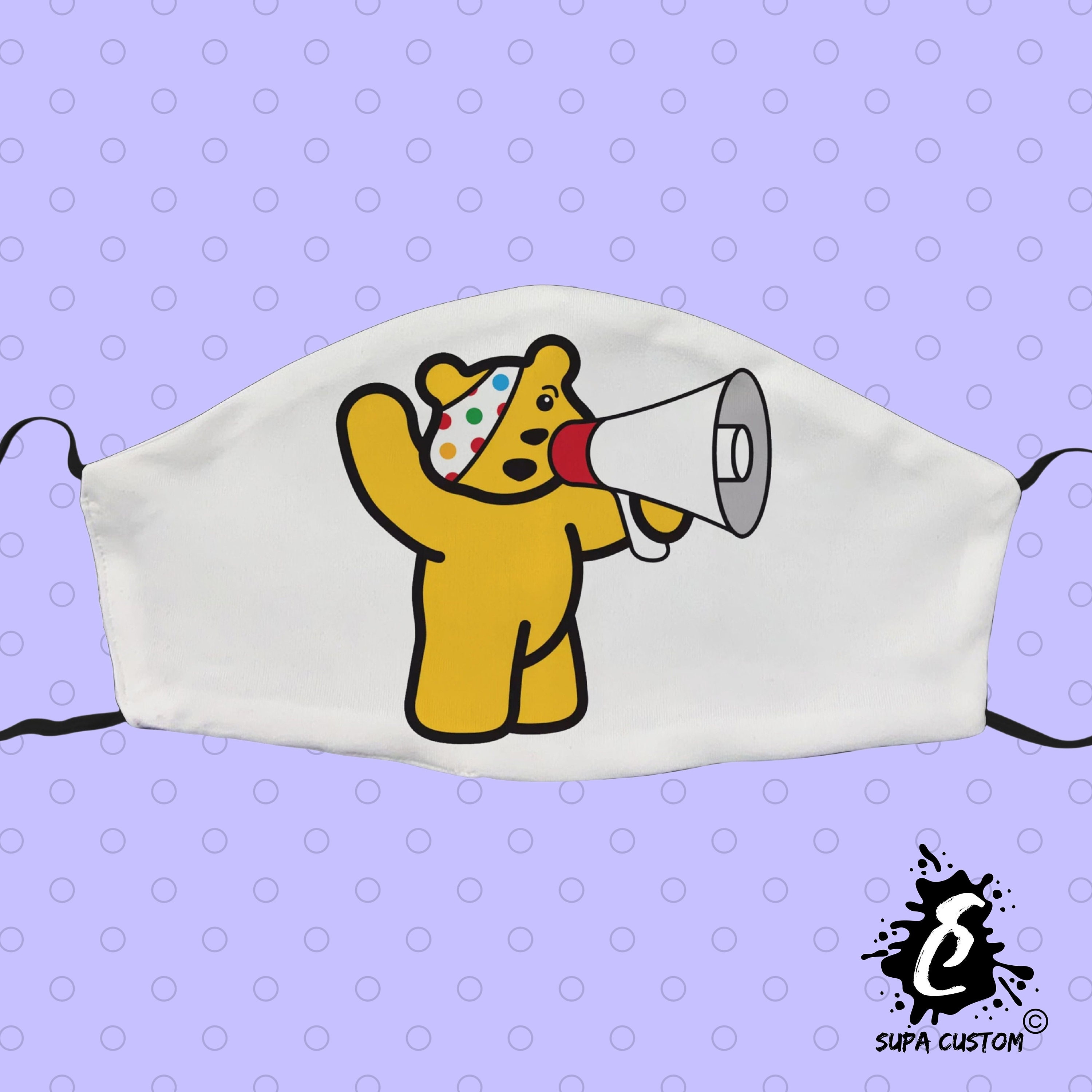 Pudsey Mask, Children in Need Face Mask, Cotton, Charity, Funny ...