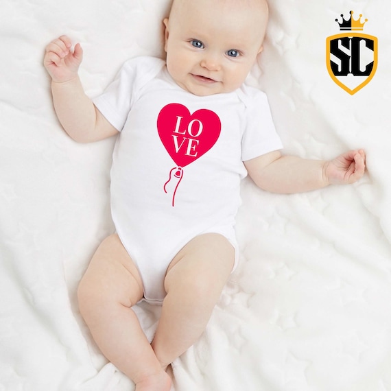 Pink Love Heart Baby Grow My First Valentines Day Valentine s