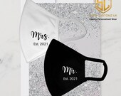 Wedding Face Mask, Mr & Mrs Mask, Bride and Groom Face Mask, Husband to be Mask, Wife To Be Mask, Couple Face Covering, Wedding Gift UK