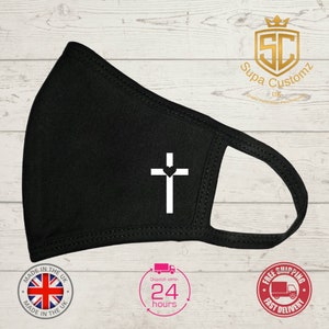 Cross Face Mask,Christian Face Mask,Washable Face Mask,Baptism Gift, Communion Face Mask,Baptism Face Mask,Church Face Mask,Christ Face Mask