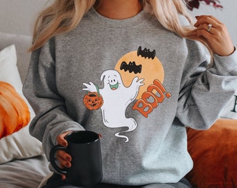 Ghost Halloween Sweatshirt, Vintage Halloween, Ghost Crewenck Halloween Sweatshirt, Spooky Vibes, Retro Halloween Crewneck, Ghost Hoodie