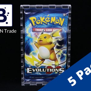 Pokemon / Trading Card Acrylic Booster Pack Case - 5 Pack