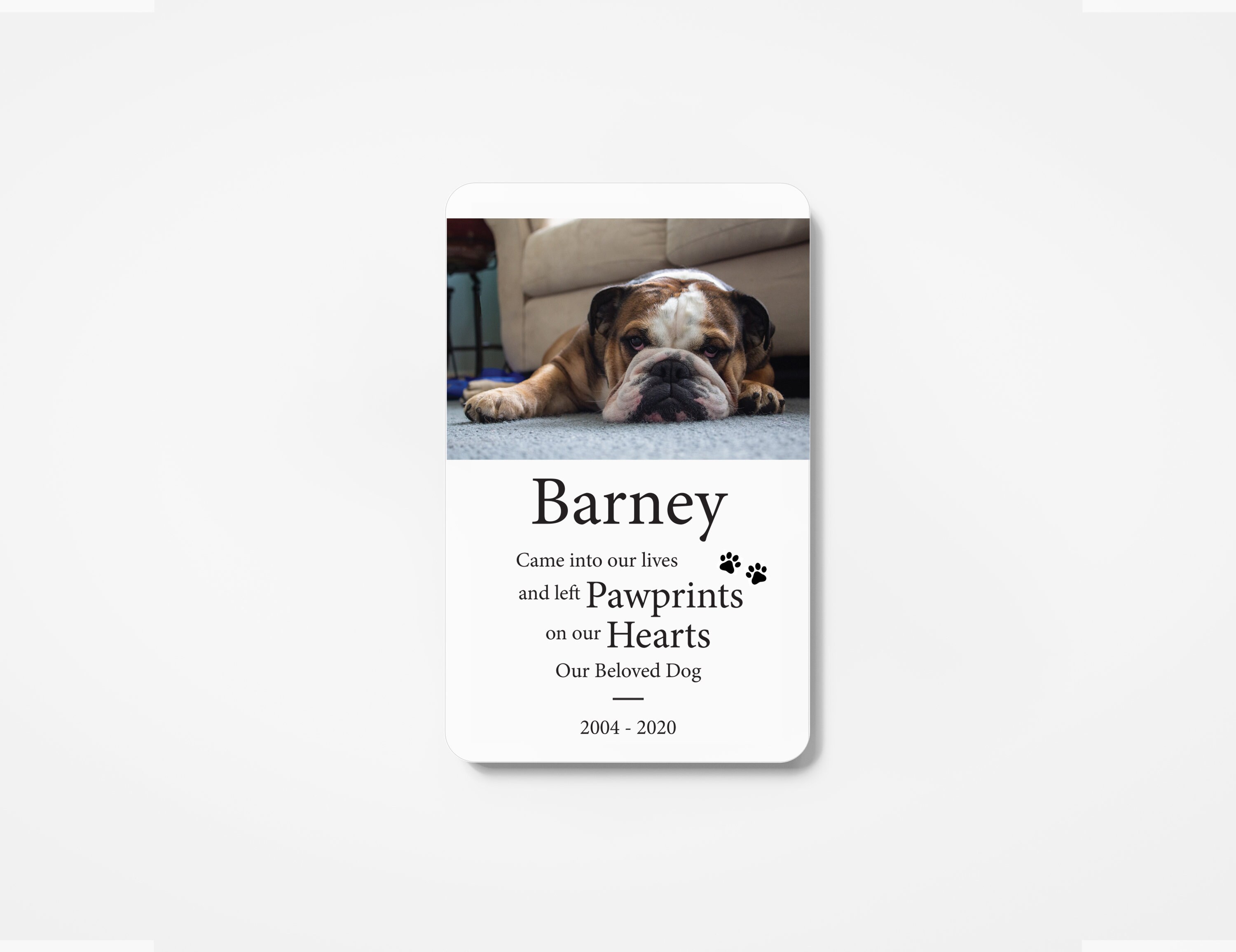 Personalised Pets Plastic Memorial Card Funeral Memorial Etsy UK