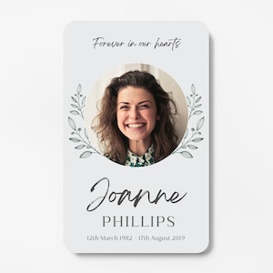 Cartão Memorial Laminado Personalizado | Cartão Memorial Funeral