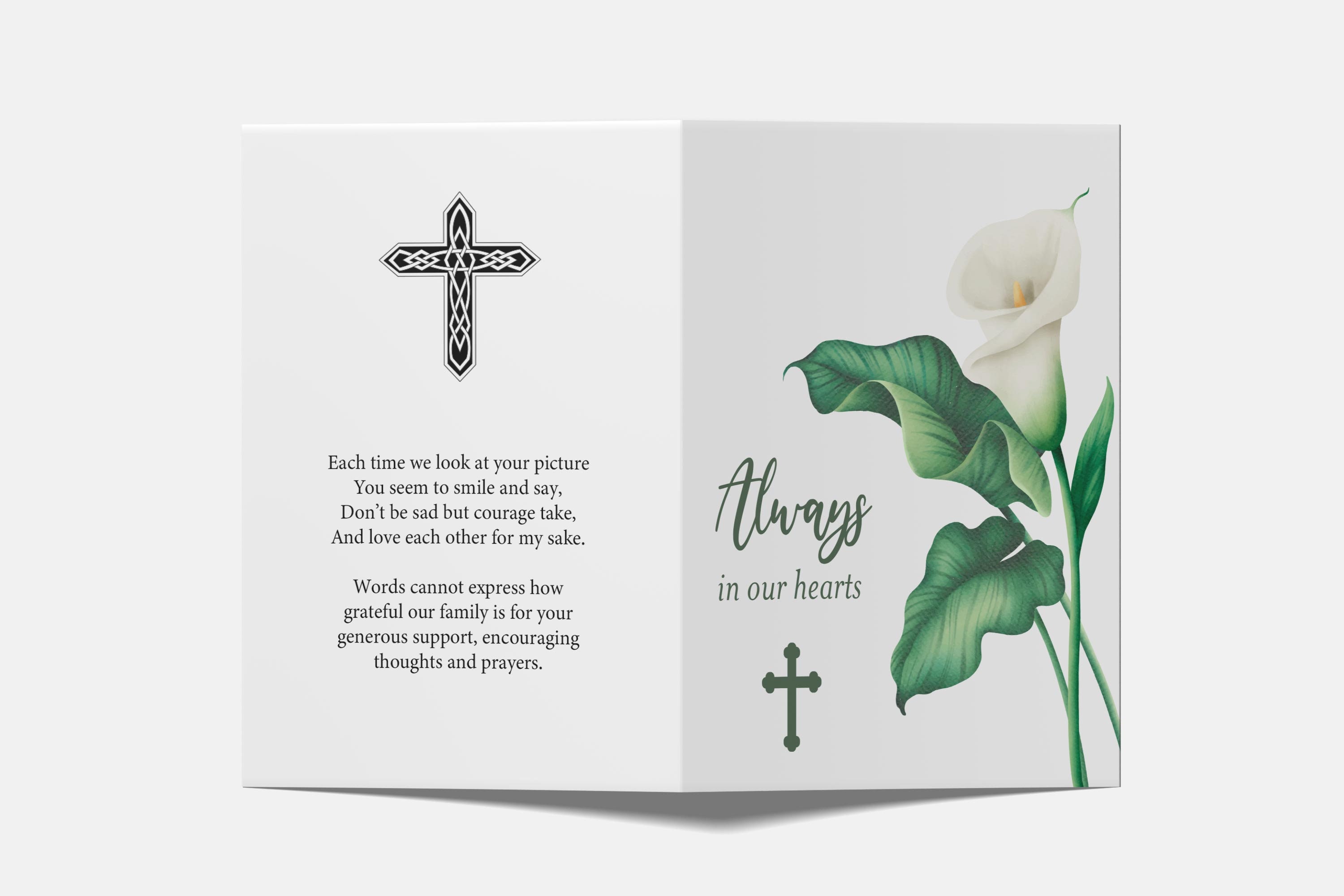 Personalised Folded Laminated Memorial Card Funeral Memorial Card Etsy