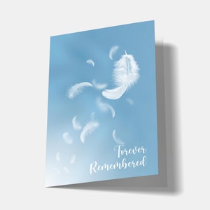 Carte commémorative laminée pliée personnalisée | Carte commémorative funéraire