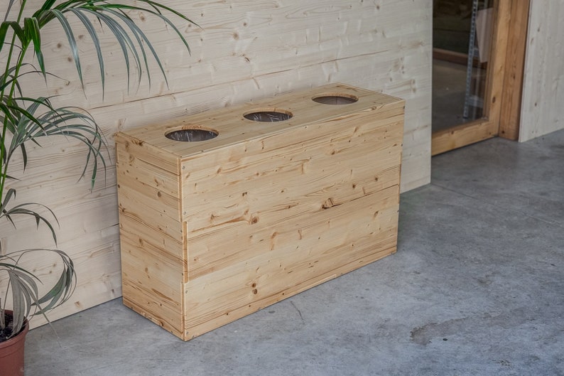 Poubelle en bois pour SEPARATION 3x100 LT image 3