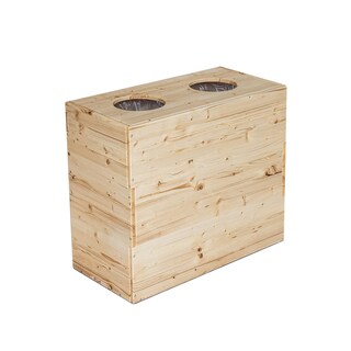 Kouboo Cestino Portarifiuti In Rattan Bianco Intrecciato A Mano Con Inserti In Plastica Per Bagno E Camera
