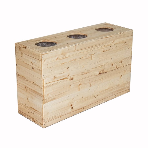 Papelera de madera para hogar SEPARATION 3x25 LT