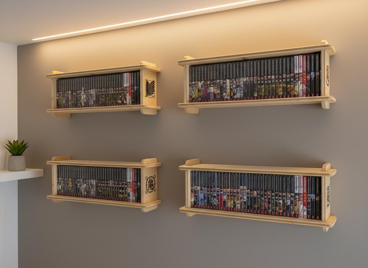 MANGA BOX - Bookcase With Demon Slayer-inspired Symbol