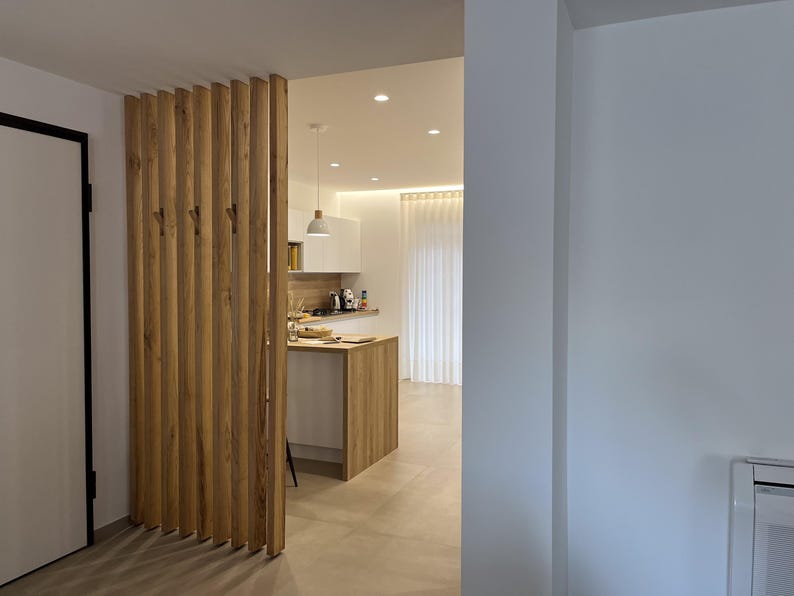 Cloison en bois sur mesure | Lattes naturelles | Lattes de cloison écologiques, couleur et hauteur personnalisables image 10