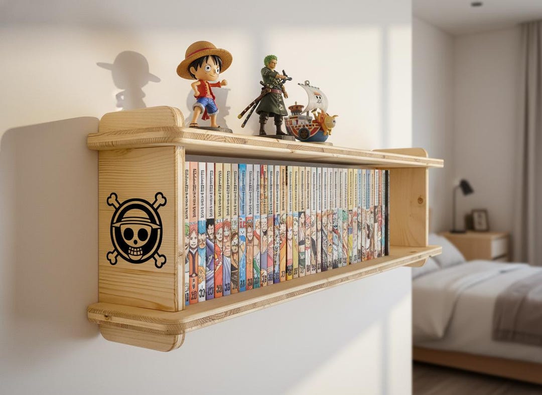 MANGA BOX - Bookcase With One Piece-inspired Symbol, Sustainable