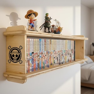 MANGA BOX - libreria con il simbolo ispirato a One Piece arredamento sostenibile, arredamento in legno artigianale, design ecologico