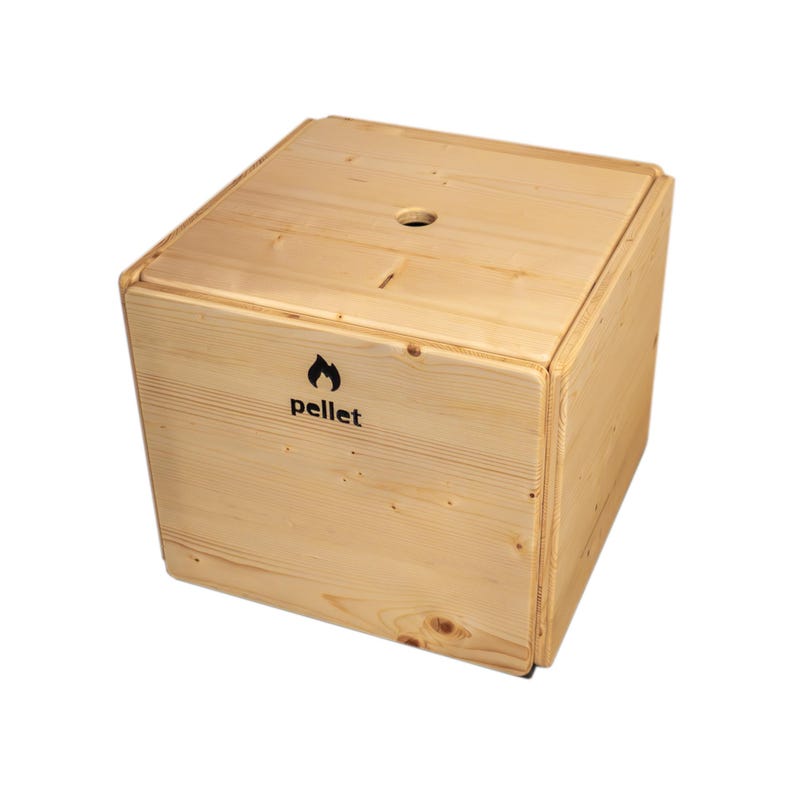 Natural Wood Pellet Holder in Fir Design Bench Chair Pellet Trunk 40 Kg