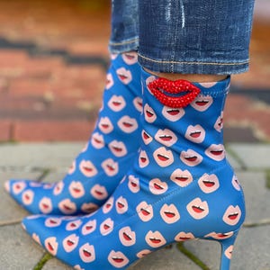 Hot Lips Shoe Clips San Francisco – Rode strass-lippen – Handgemaakte statement accessoire (1 paar) afbeelding 6