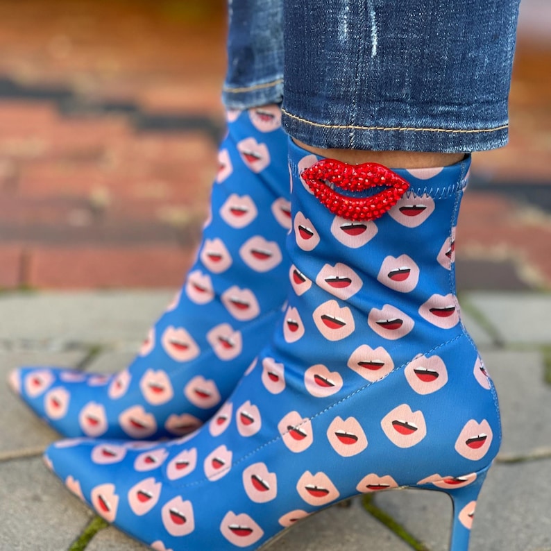 Hot Lips Shoe Clips San Francisco – Rode strass-lippen – Handgemaakte statement accessoire (1 paar) afbeelding 6