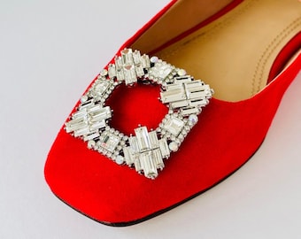 Eleganti fermagli per scarpe con strass da donna – Crystal Clips Manhattan per décolleté, ballerine e scarpe con tacco – Decorazione per scarpe rimovibile