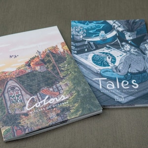 Pack of 2 ZINE, Tales and Colors, witchtober 2021, Witches ink & watercolor illustration, PRINT