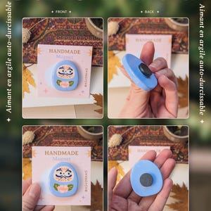 Handgemaakte magneet, Daruma-collectie, Japanse folklore, zelfhardende klei, handbeschilderd afbeelding 9