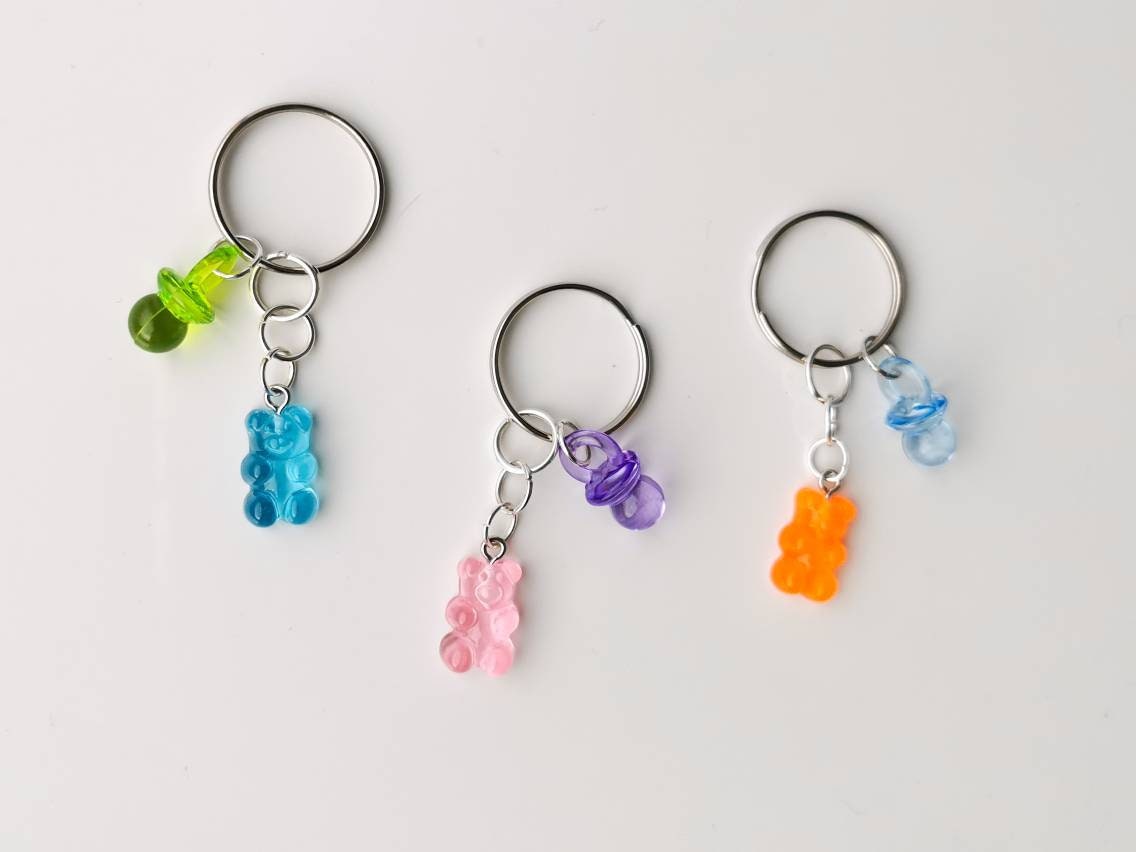 Gummy Bear Dummy Keyring. Cute Quirky Gummy Bear and Dummy Etsy