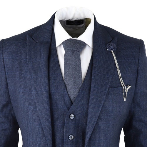 Mens Grey Black 3 Piece Tweed Suit Herringbone Wool Vintage - Etsy UK