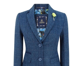 blue tweed blazer