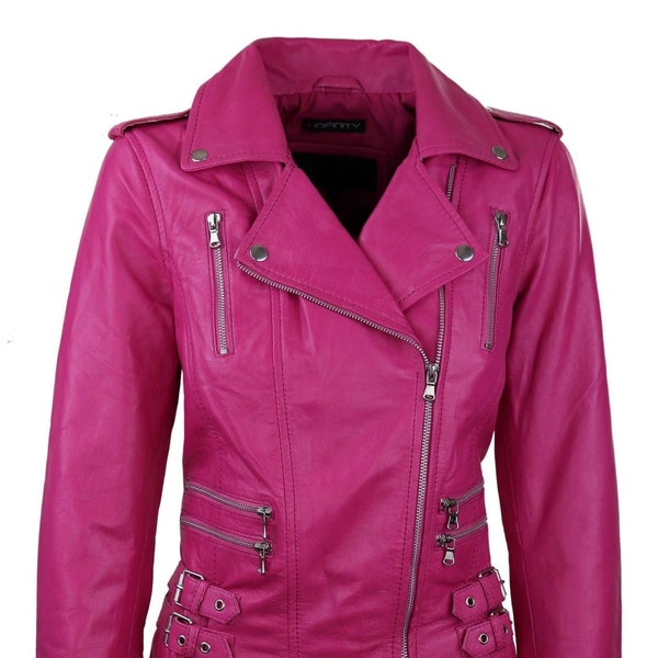 Pink Leather Jacket - Etsy