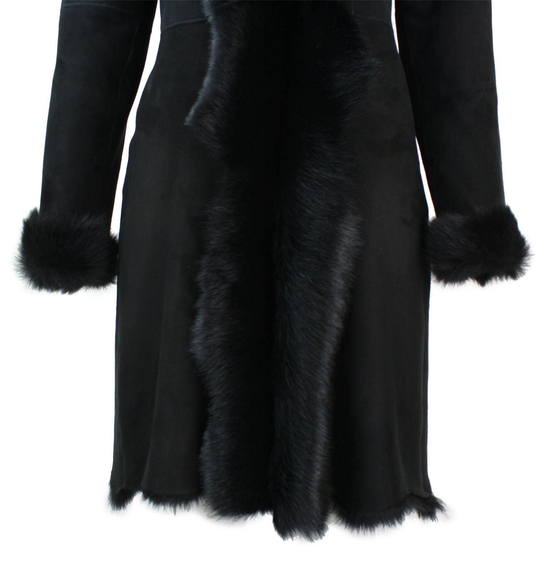 Laides Black Suede 3/4 Spanish Toscana Fur Sheepskin Leather - Etsy UK