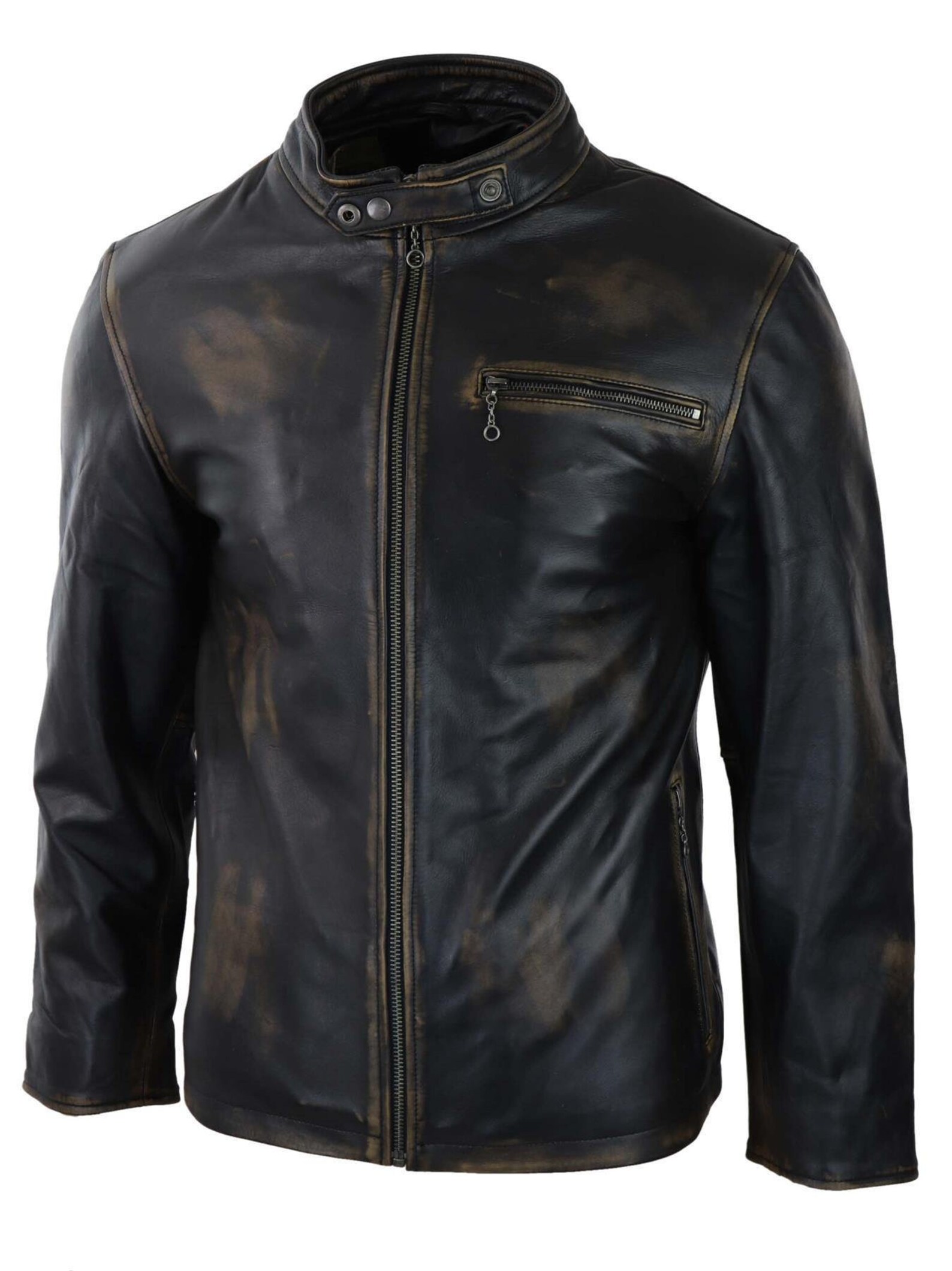 leather nehru jacket
