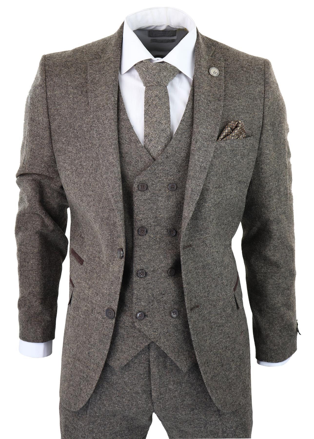 Mens Wool 3 Piece Suit Double Breasted Waistcoat Tweed 1920s - Etsy UK