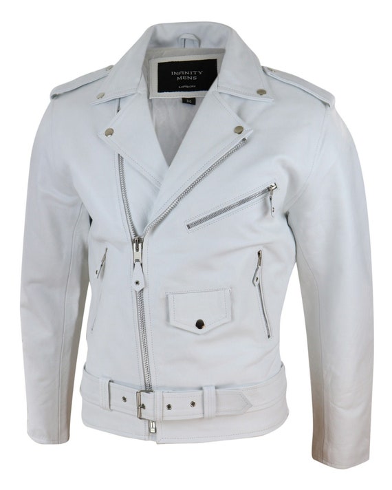 White Leather Brando Jacket - Sweden