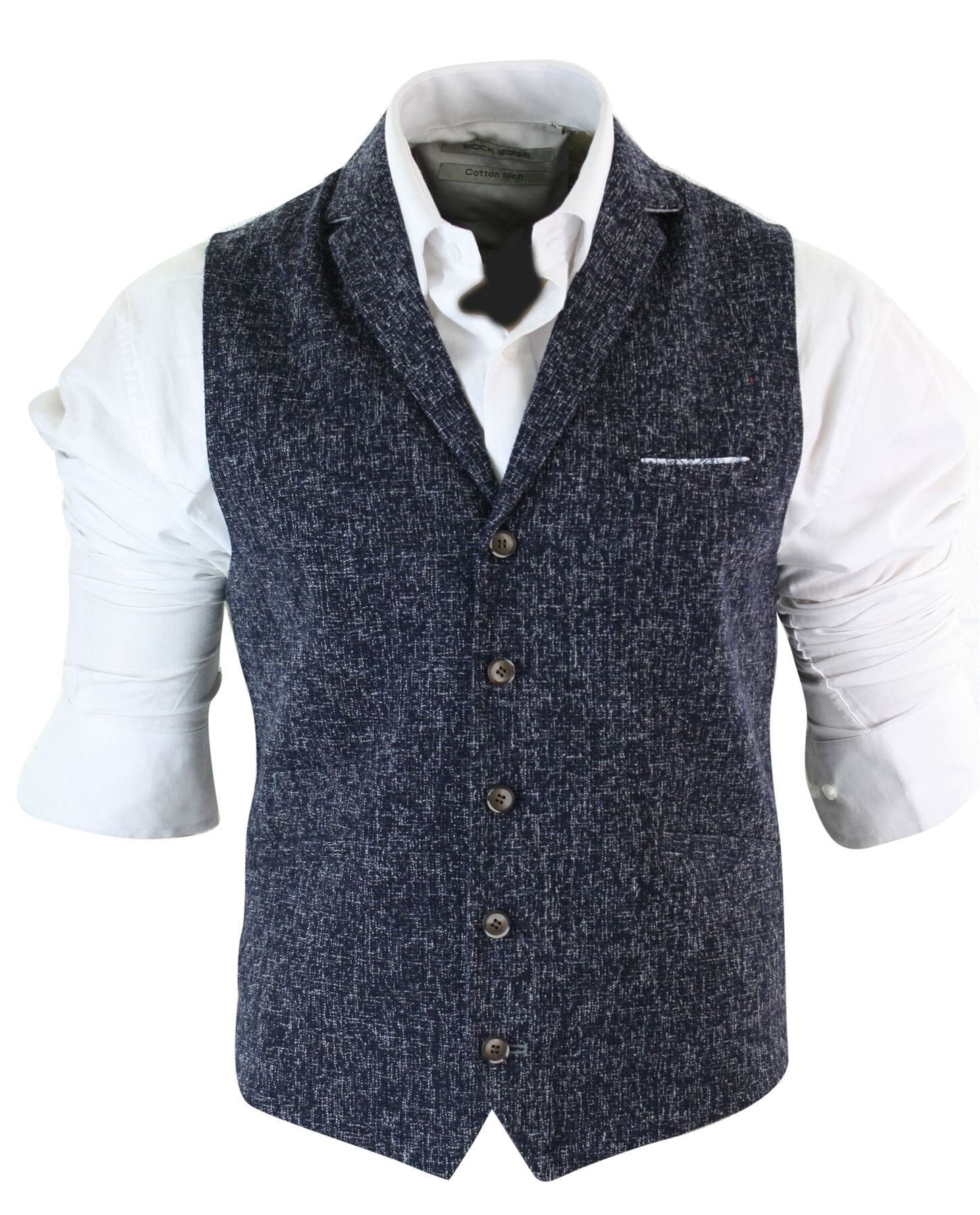Mens tweed slim fit blazer jacket waistcoat grey vintage retro | Etsy