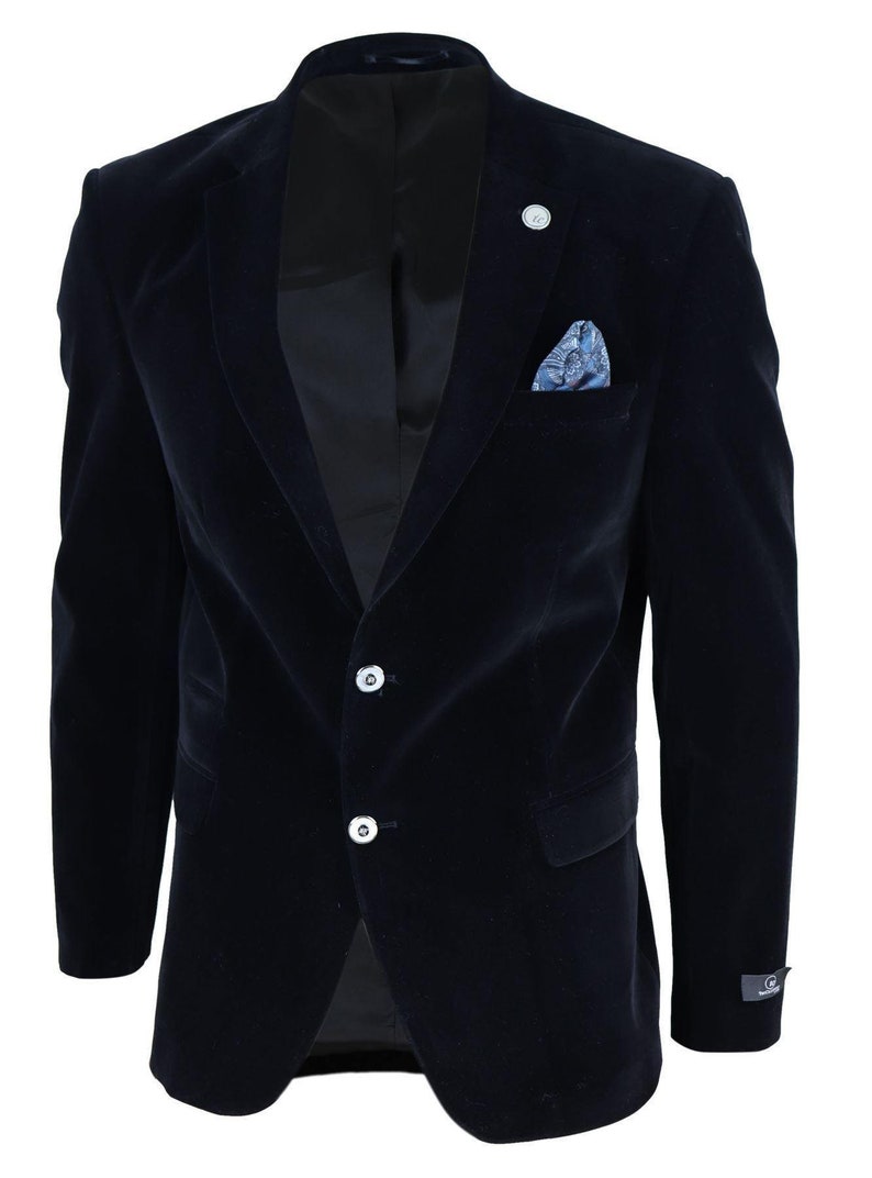 Mens Black Velvet Dinner Jacket Blazer Waistcoat Wedding Party Etsy