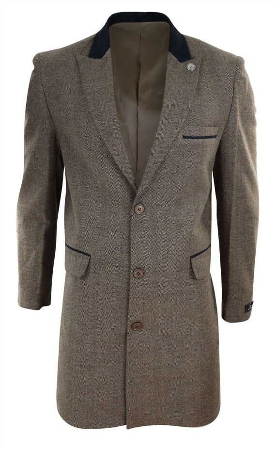 manteau long homme tweed