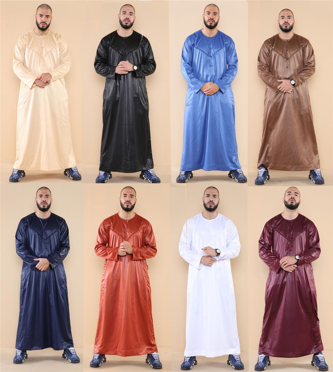 Mens Thobe Jubba Islamic Clothing Muslim Kaftan Emirati Omani Etsy UK