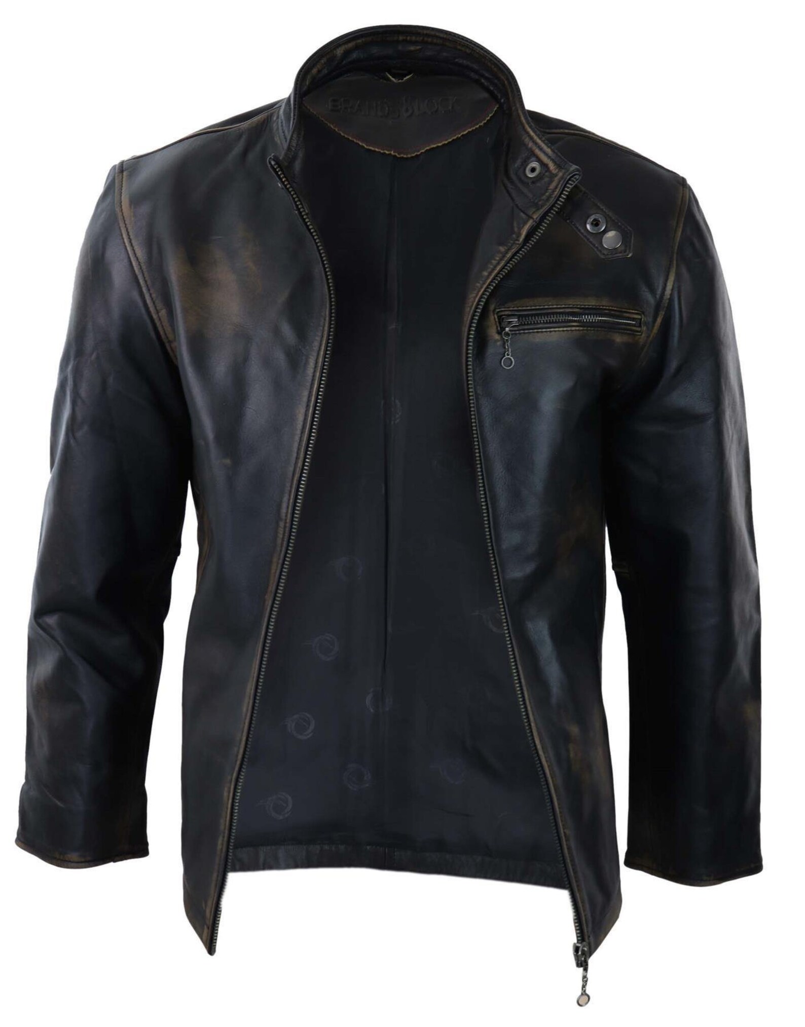 leather nehru jacket
