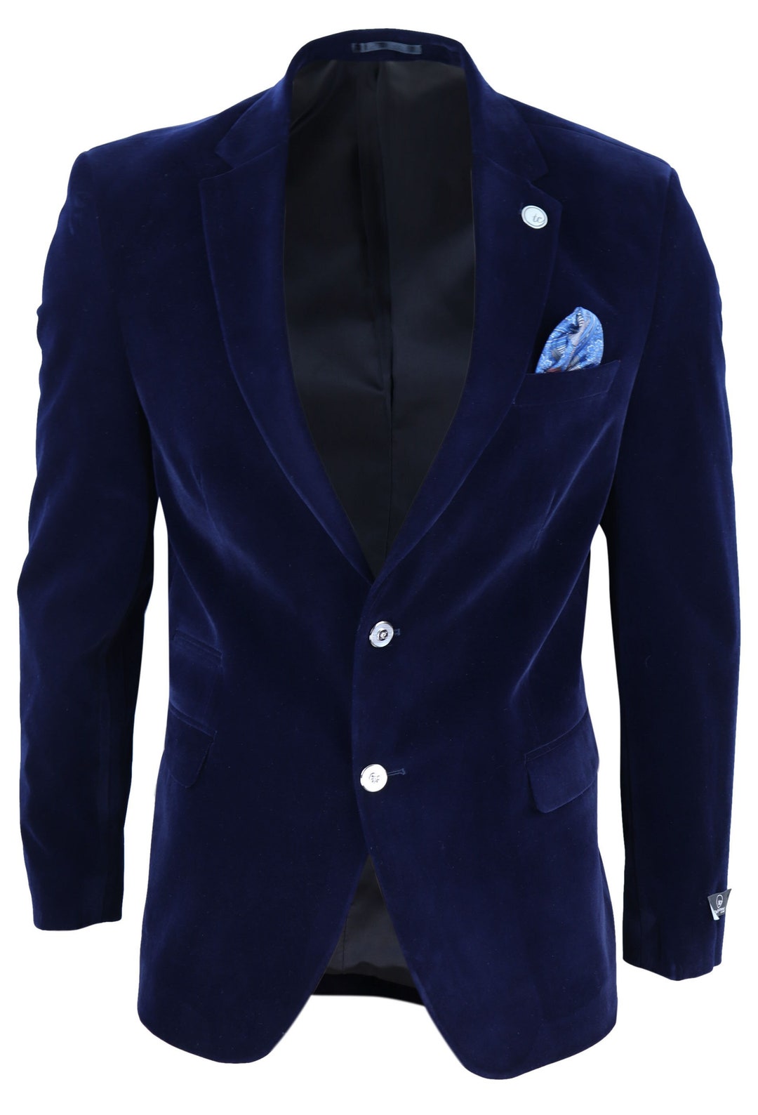 Mens Velvet Blazer Suit Jacket 2 Button Dinner Smart Casual Formal ...