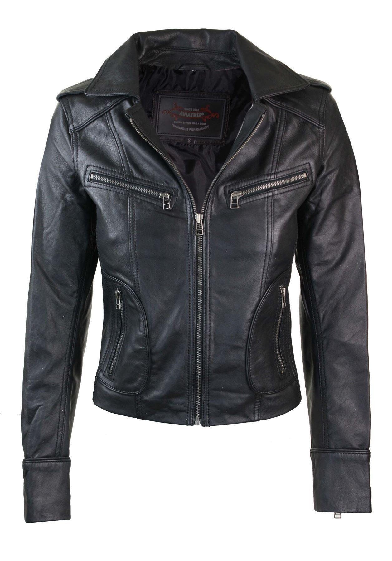 Ladies real leather black or yellow biker style fashion jacket | Etsy