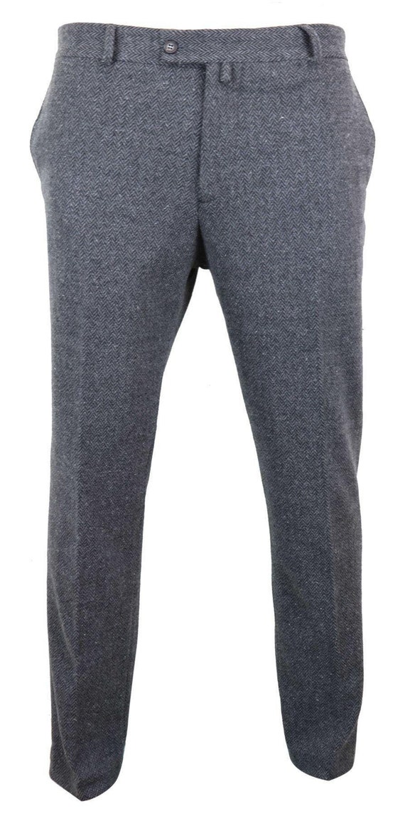 Pantalón de tweed de carbón gris para hombre lana de espiga | Etsy México