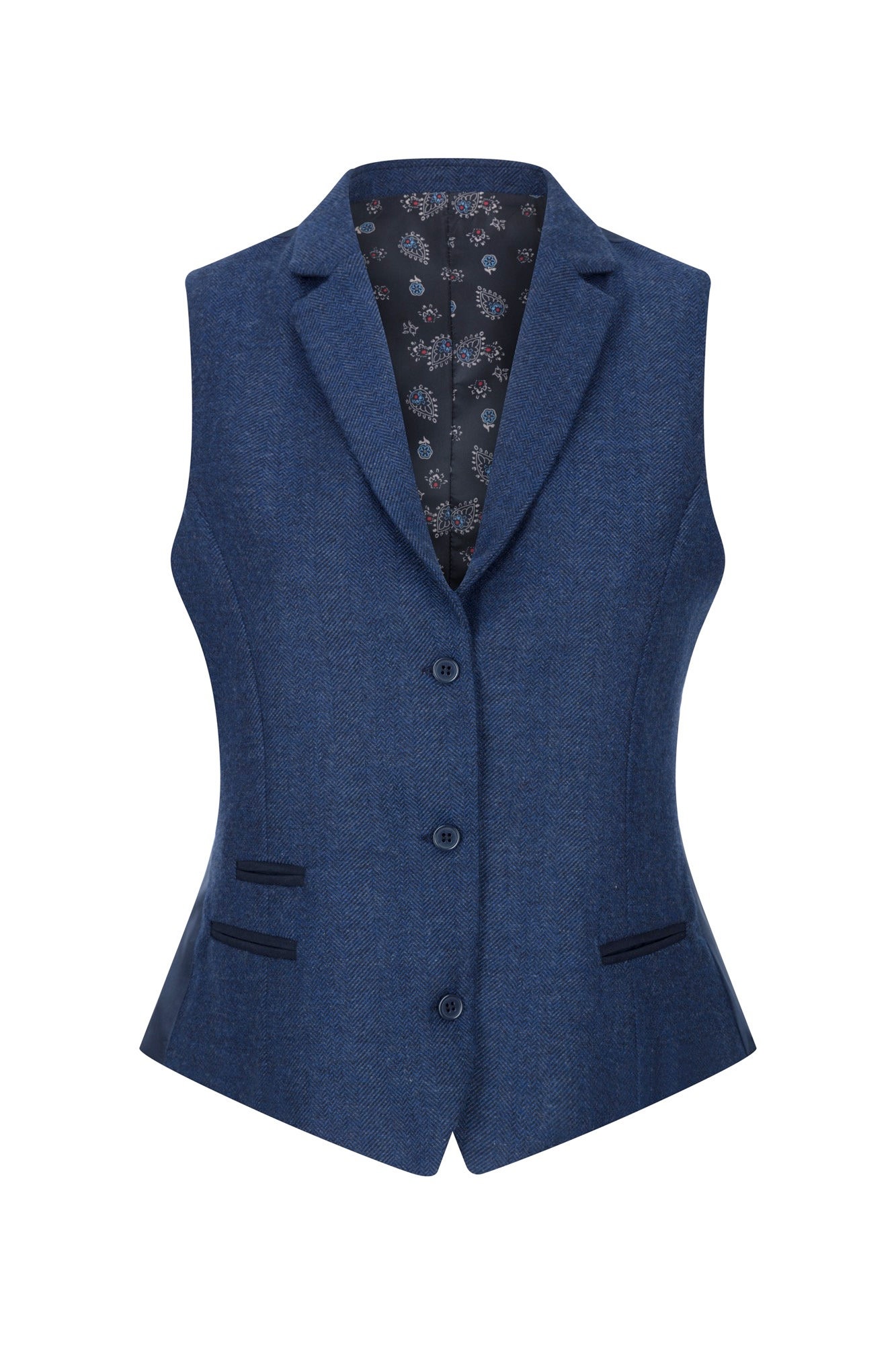 Womens Tweed Herringbone Blazer Jacket Waistcoat Navy Blue - Etsy UK