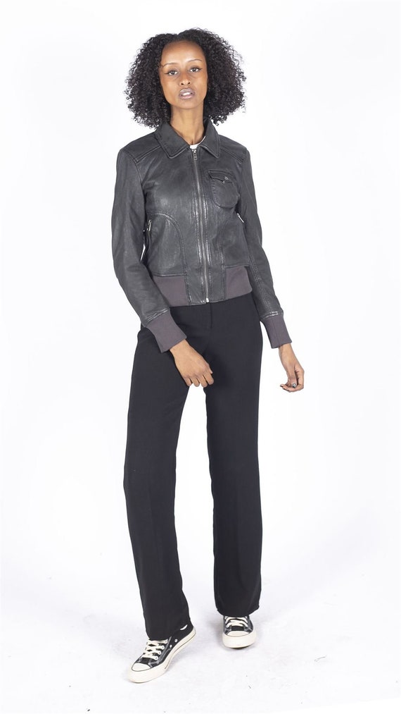 Real leather bomber jacket womens sale